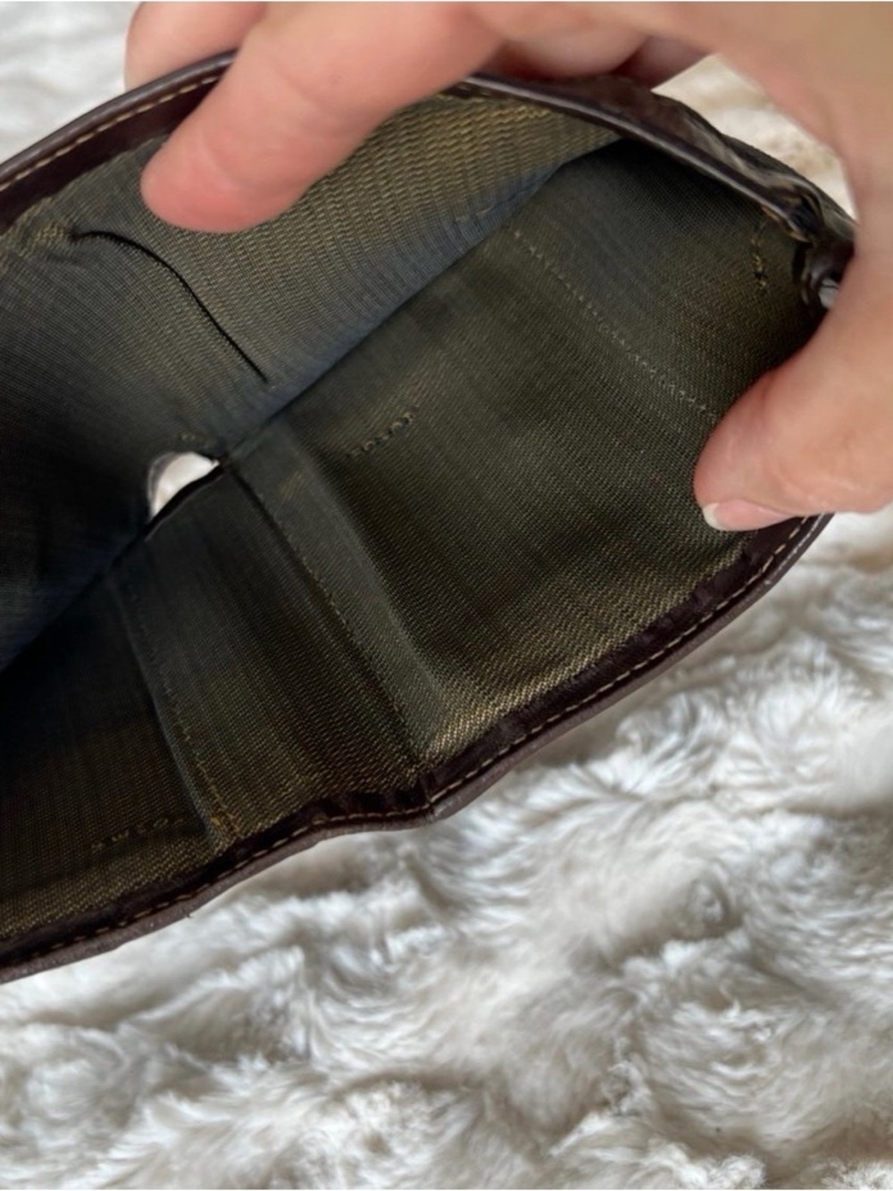 Fendi Zucca Monogram Canvas & Leather Trifold Wallet - Picture 9 of 10
